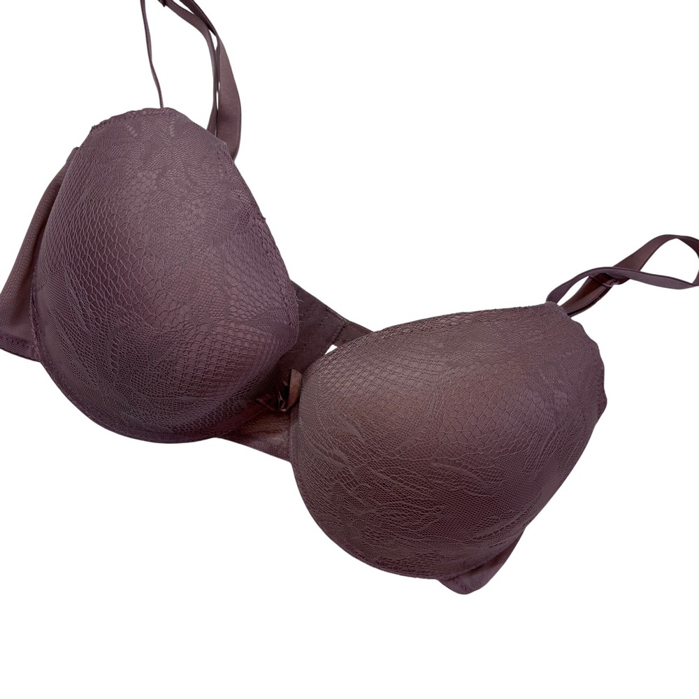 Delta Burke Bra 38D Purple‎ Lace Padded Underwire Adjustable Comfort